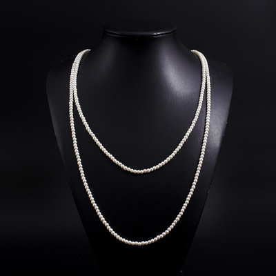 简约双层仿珍珠长款项链
