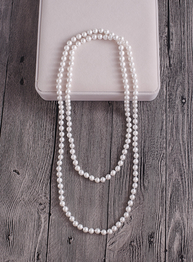 8mm贝壳珍珠长款项链毛衣链