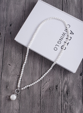 8MM正圆贝壳珍珠长款项链