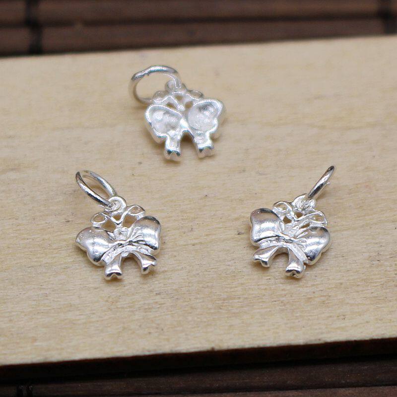 S925 Sterling Silver Mini bow Small pendants DIY Red string ring Bracelet Necklace accessories Jewelryin the Accessories/Fashion Jewelry,  DIY Fitting , Other DIY Jewelry Accessories  category - from Buy2taobao.com to provide professional Taobao agent buy service