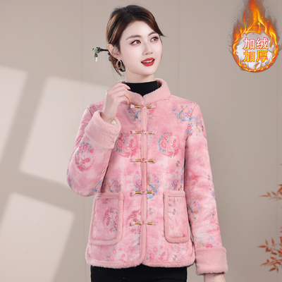 中年妈妈冬装外套棉衣加厚国风