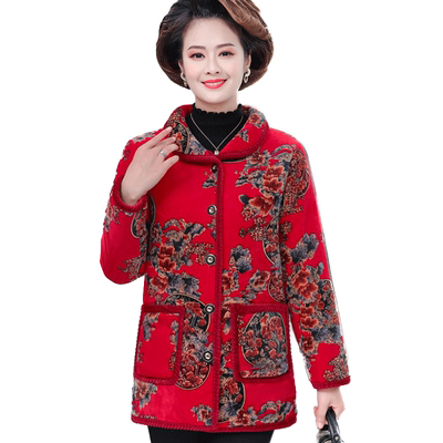 千丝鹿妈妈加绒棉袄新款冬装外套