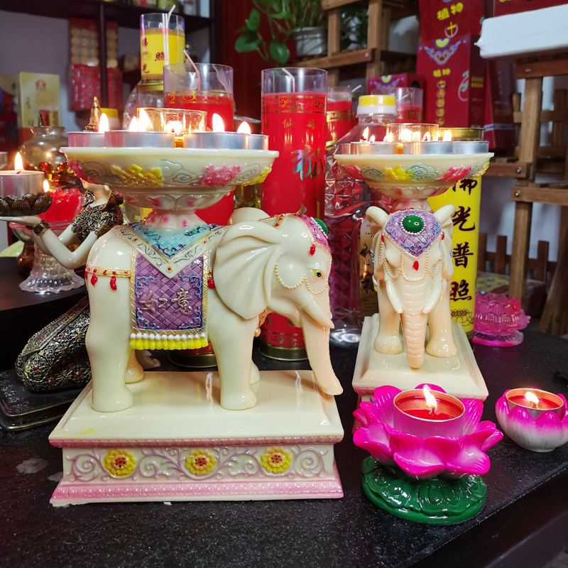 七盏灯座酥油灯灯台大象供灯宝像七星灯架寺院供灯供灯台