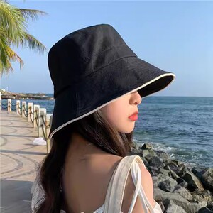 渔夫帽女2023年新款夏季遮阳防晒大帽檐显脸小日系春秋太阳帽子潮