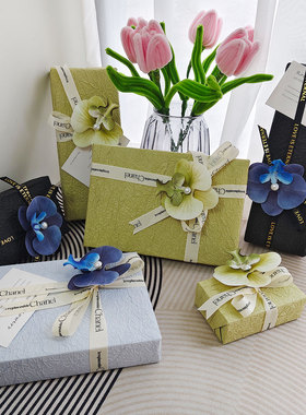 男友生日礼物包装纸ins风高级感大尺寸高颜值送女友石纹纸蓝色