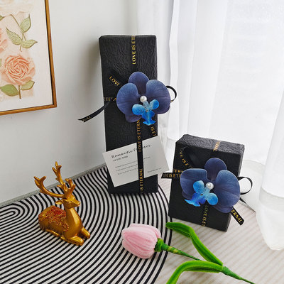 老公生日礼物包装纸高级感大尺寸包香烟盒高颜值送男友石纹纸黑色