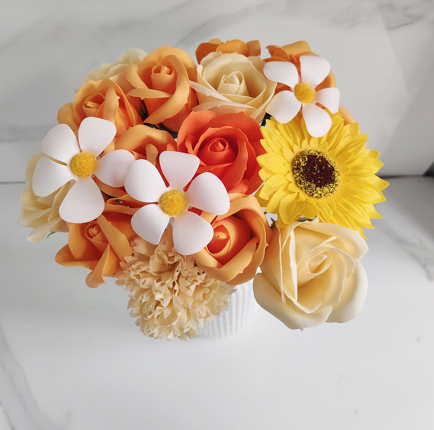 三八妇女节礼品送客户员工香皂花单支玫瑰花束向日葵仿真花永生花