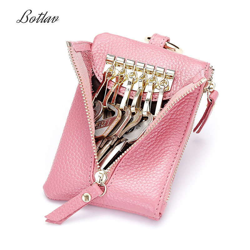 botlav卡包钥匙包女士真皮锁匙零钱二合一多功能创意迷你小包牛皮