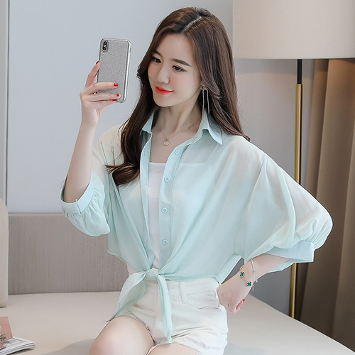 Take a real picture of chiffon's all-around personalized sunscreen and air conditioning shirt in 2020 summer