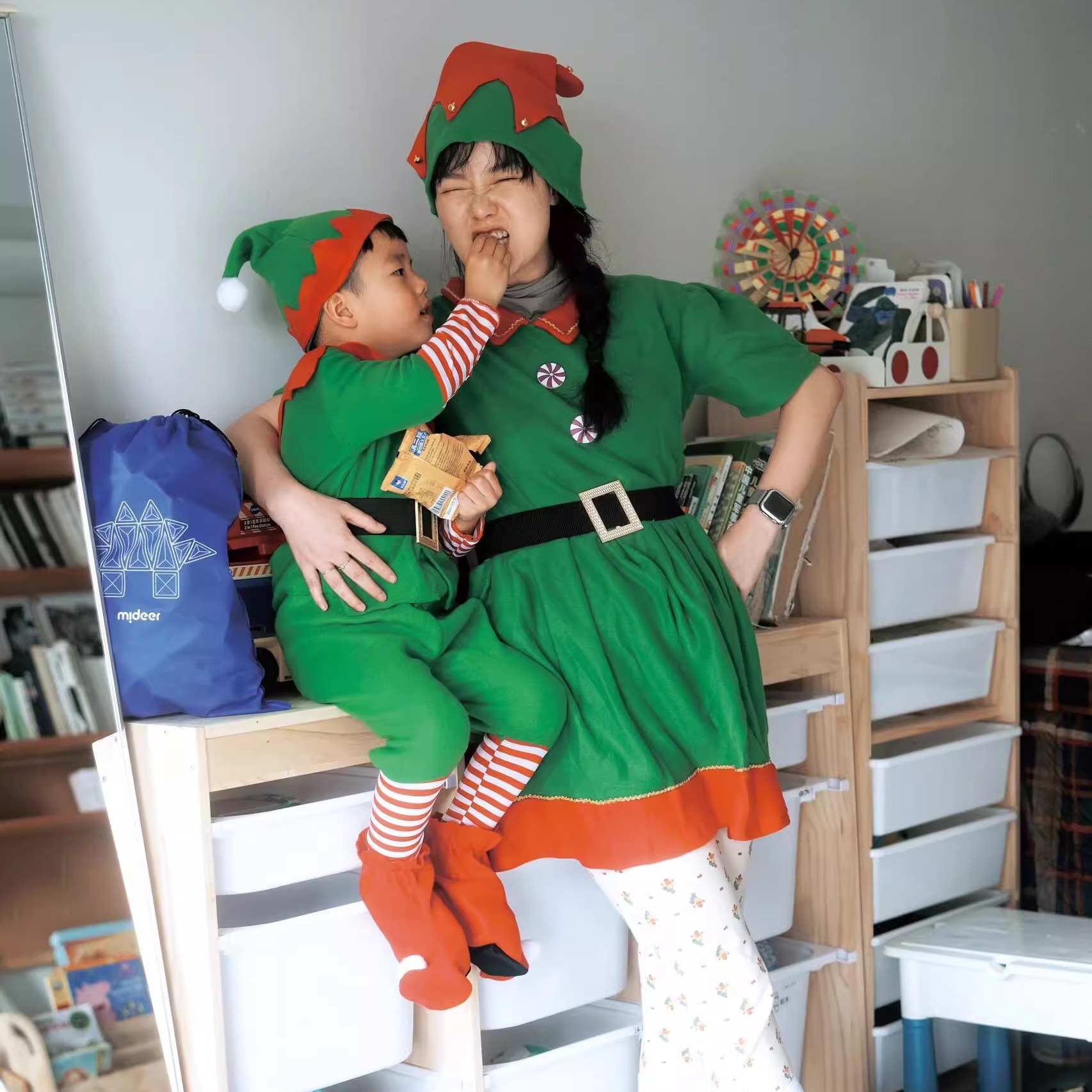 圣诞衣服儿童女童圣诞节主题服装连衣裙亲子装演出服cosplay表演