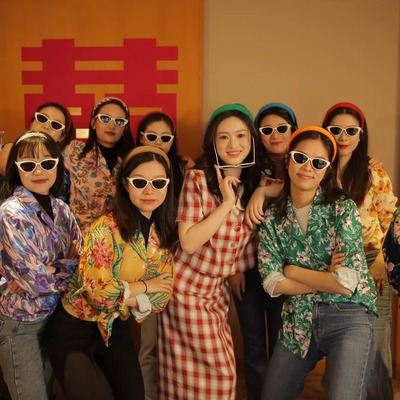 港风碎花衬衫男女同款