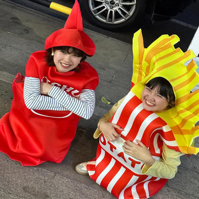 万圣节穿搭女生cosplay服装番茄酱薯条cos服闺蜜情侣创意装扮衣服