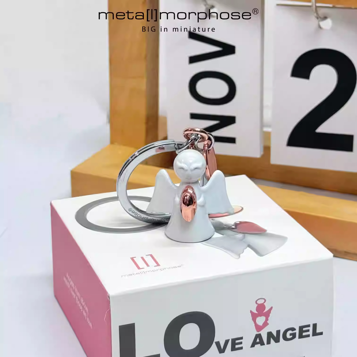 比利时品牌幸运天使合金钥匙扣挂饰 原创高档质感创意礼物治愈系