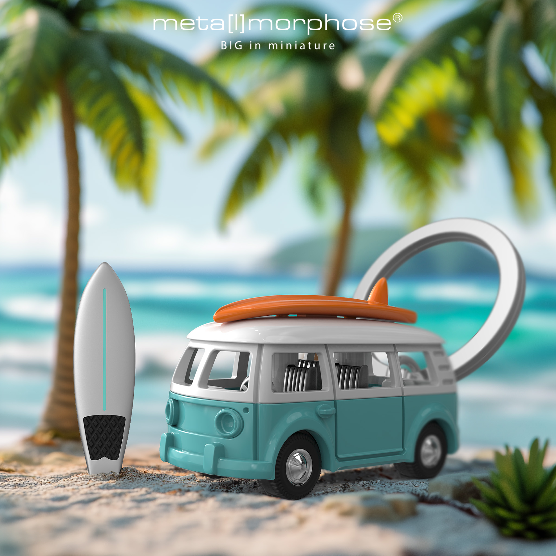 冲浪巴士钥匙扣包包挂件 比利时metalmorphose车轮可动精致礼物男