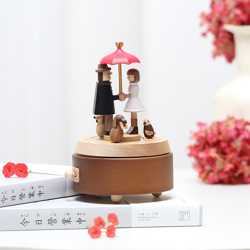 森活木趣音乐盒八音盒木质可旋转婚礼新婚结婚礼物送新人新娘闺蜜
