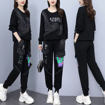 牛仔超好看穿搭胖妹妹一整套宽松