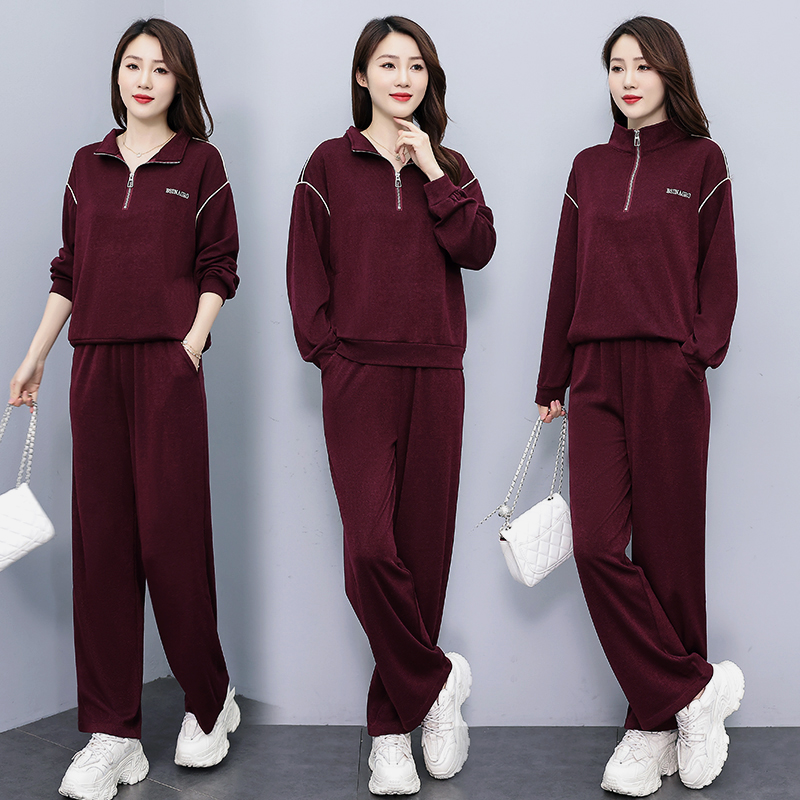 一整套长裤中老年减龄显瘦套装女