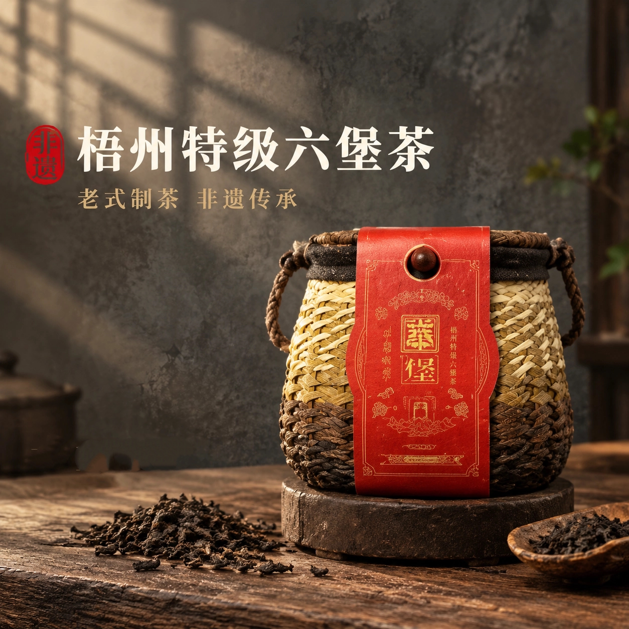 菌香六堡茶500g梧州特产