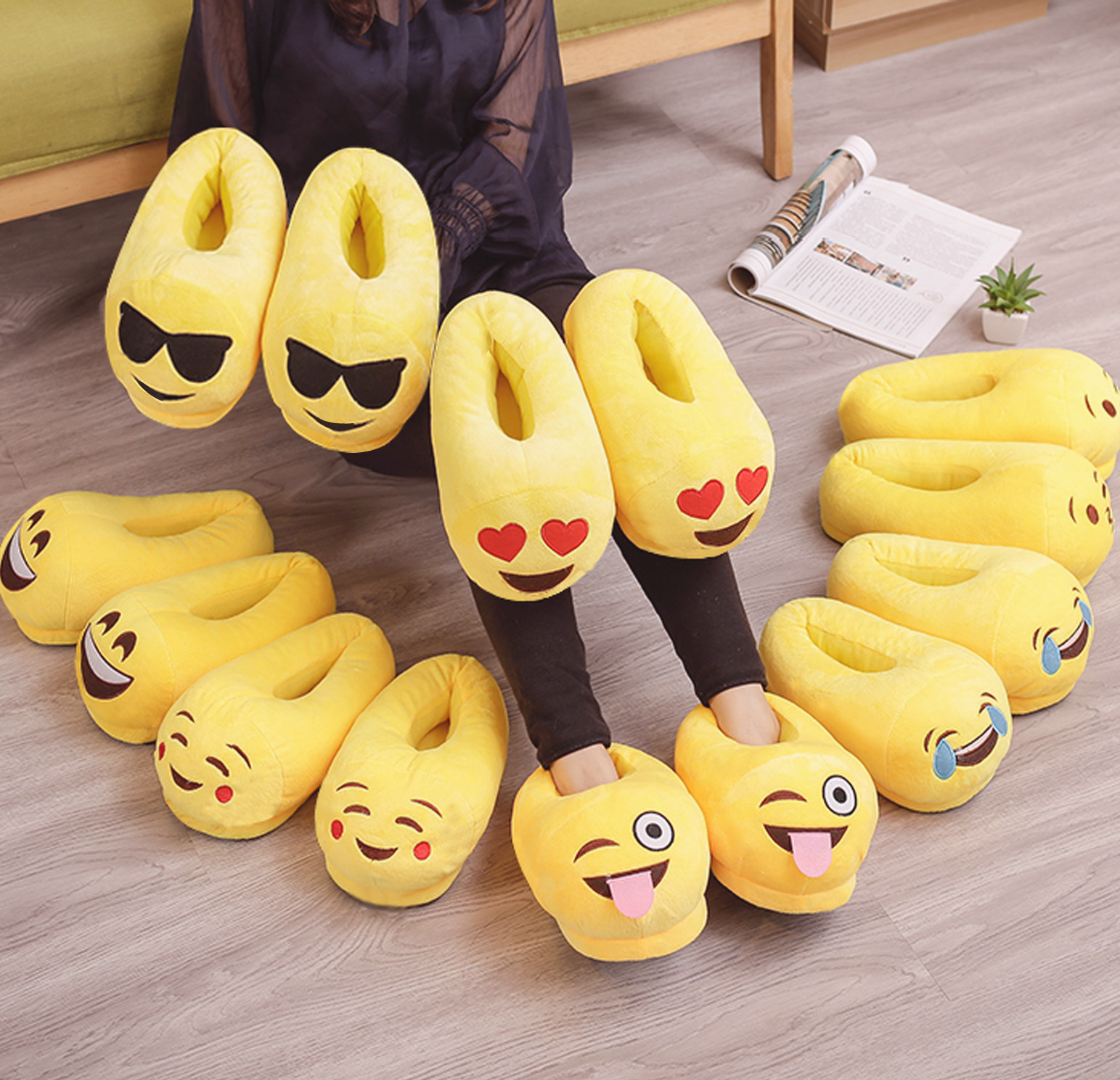 萌萌可爱毛毛情侣滑稽棉拖鞋女生秋冬居家室内全包跟防滑保暖鞋男