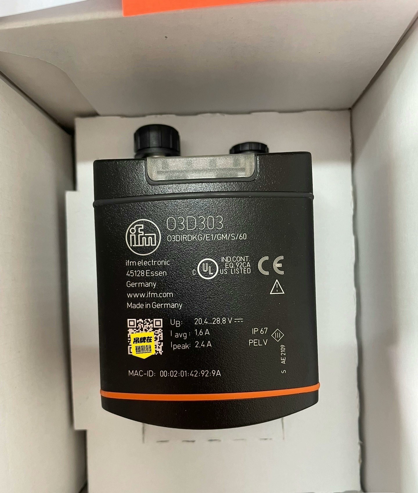 易福门ifm O3D303  3D视觉相机 全新全新原装拍前请询价