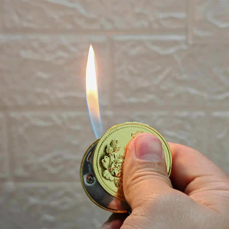创意币打火机稀奇古怪挂钥匙扣精致小巧便携个性隐藏点烟器送男友图片