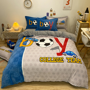 牛奶绒三件套冬季加绒四件套儿童床品2025新款珊瑚绒床笠宿舍网红