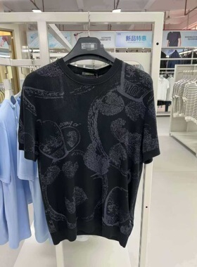 HT2C14127 14117九家春夏男装圆领套头针织弹力短袖T恤