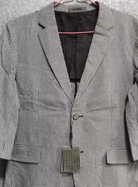 利家正品休闲男装格子西服单衣