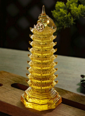 珍悦古法琉璃步步高升文昌塔摆件