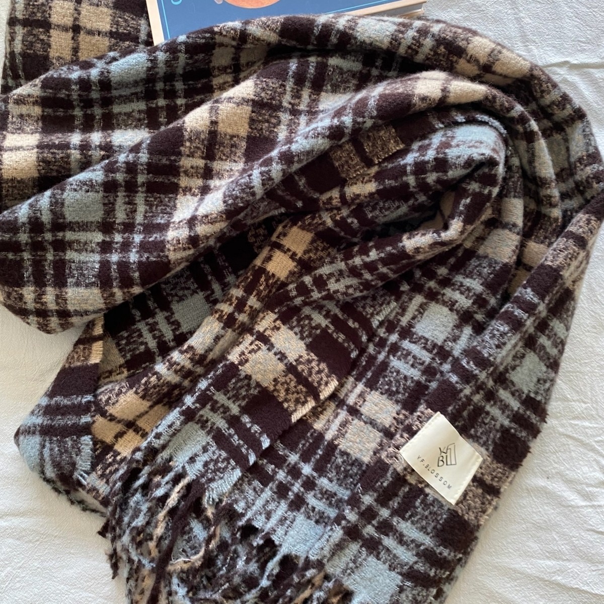 新款拼接千鸟格围巾女士休闲时尚百搭披肩韩版保暖围脖加长加厚