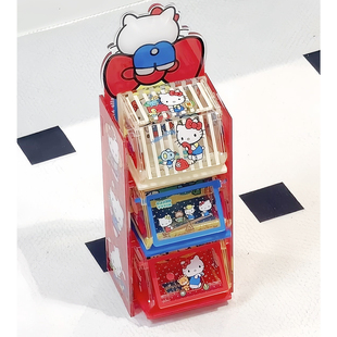 新款Kitty透色粉色波点亚克力收纳架小号桌面透明收纳盒摆件可爱