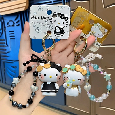 正版三丽鸥HelloKitty凯蒂猫悠闲假期钥匙扣书包汽车挂件挂饰
