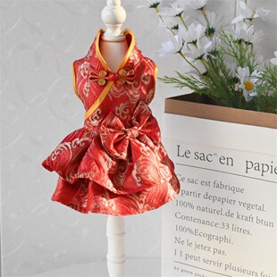 猫猫狗狗新中式改良旗袍 人间富贵海浪花宠物比熊泰迪马尔济斯