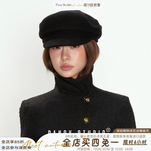 PANCY时髦英伦复古海军帽小众高级感贝雷帽气质优雅八角帽显脸小