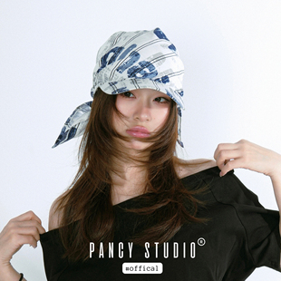 PANCY美式 涂鸦头巾鸭舌帽小众嘻哈街头沙滩绑带头巾帽多种戴法