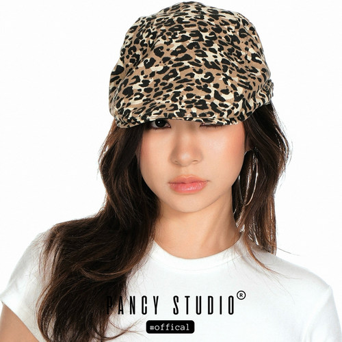 涩谷辣妹古早味日系豹纹前进帽