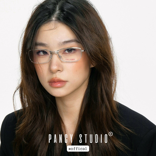PANCY高智系姐感～金属方框平光眼镜金丝复古眼镜框金丝边眼镜架