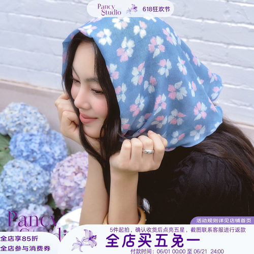 【新品88折】05/16 12:00 春日樱花三角巾春夏出游遮阳头巾