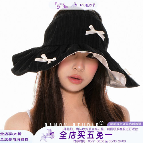 少女蝴蝶结遮阳贝壳帽