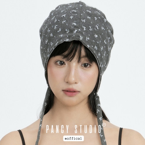 PANCY温柔碎花~绑带包头帽复古堆堆帽甜美可爱帽子ins文艺小众
