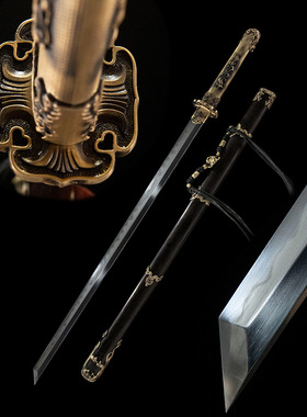 水龙唐刀手工锻打夹钢水龙剑三枚