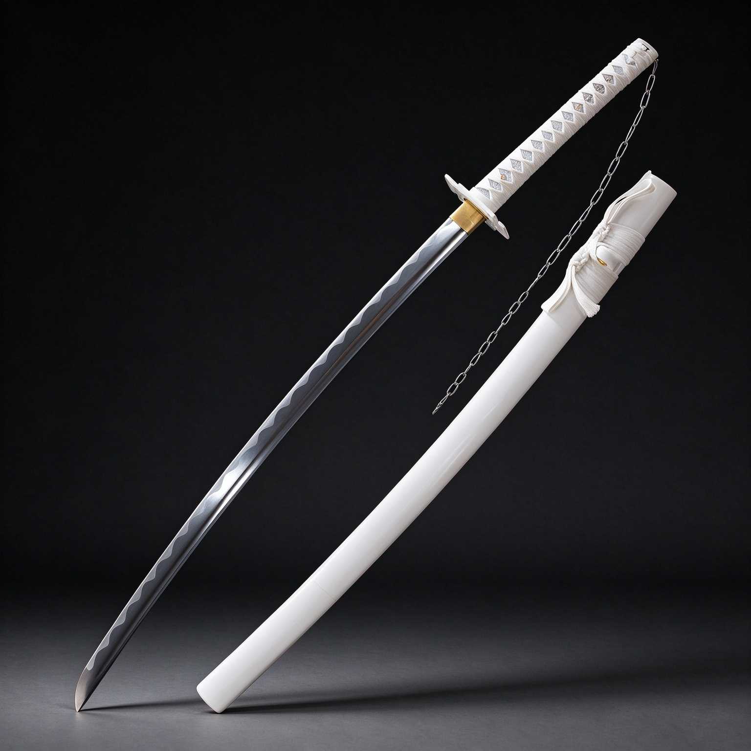 外贸天锁斩月手工一体日本刀东洋居合武士长刀动漫COS道具未开刃
