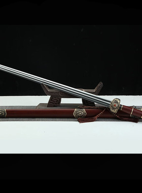 瓦面汉剑秦剑花纹钢一体手工锻打