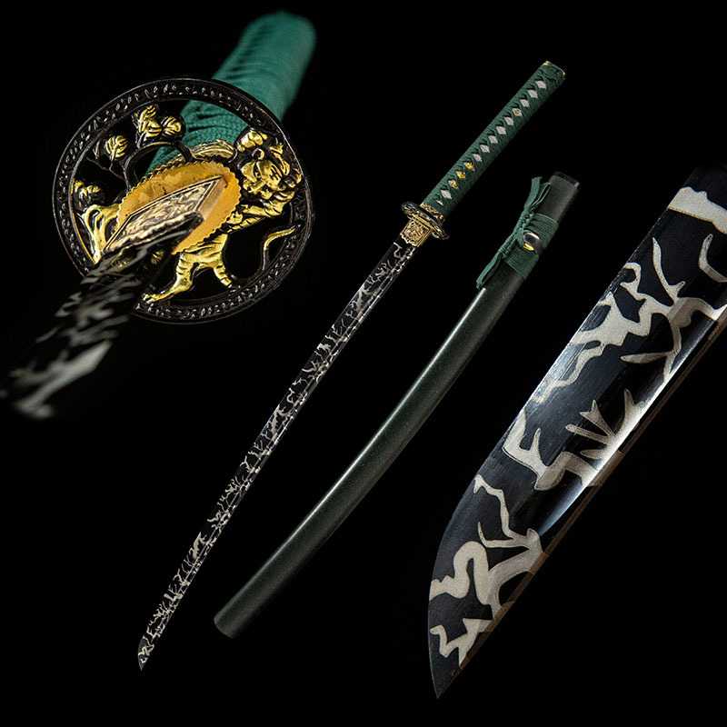 魔电日本刀一体长刀东洋黑武士刃龙泉刀剑手工打刀katana未开刃