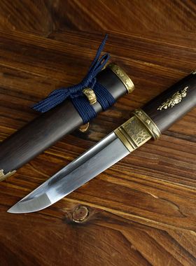 龙泉市刀剑花纹钢手工锻打短唐