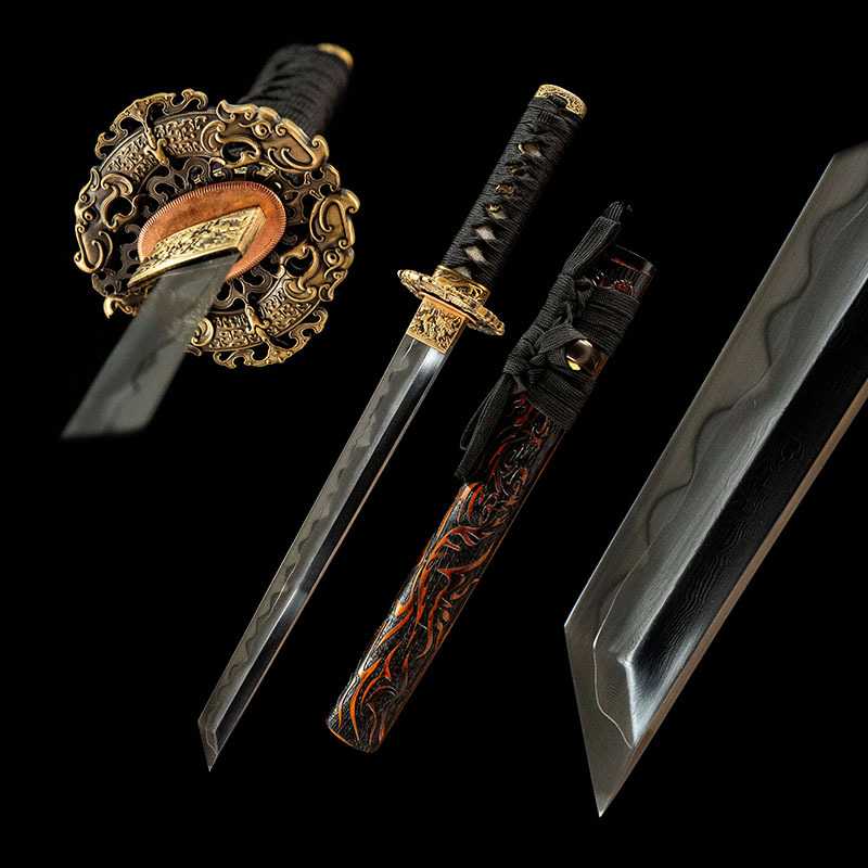 三枚合日本短刀高档东洋武士直刀冷兵器小刀外贸胁差Tanto未开刃
