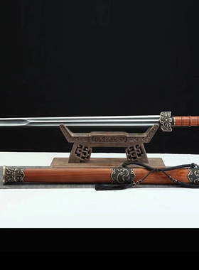 龙泉市刀剑花纹钢越王战剑一体