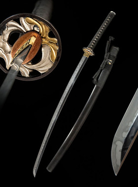 高档手工日本武式刀T10钢皆烧打刀武士刃长刀一体龙泉刀剑未开刃