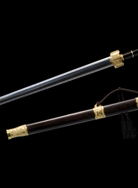 龙泉市刀剑花纹钢八面剑一体宝剑