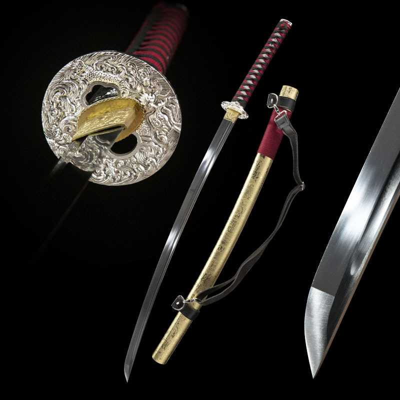 日本居合道武士刃弹簧钢东洋刀剑一体打刀训练道具katana未开刃